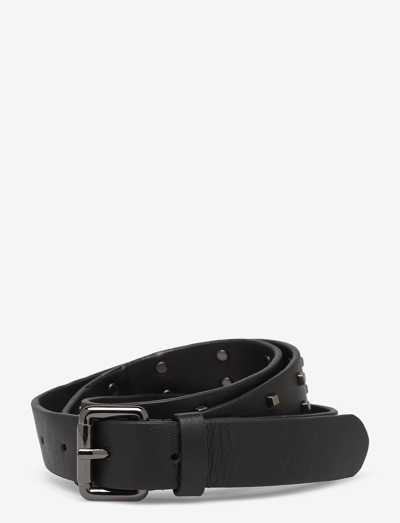 Day Stud Leather Belt - BLACK