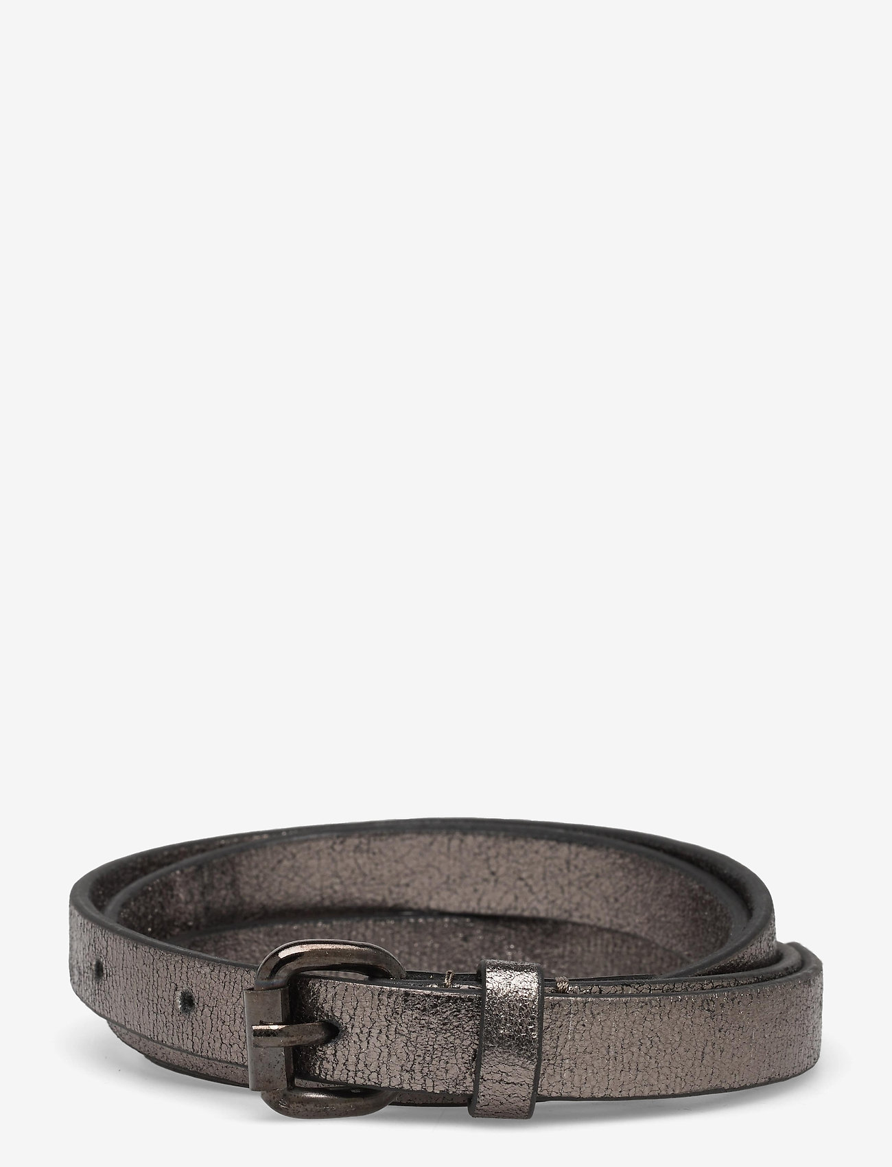 DAY ET - Day Foil Narrow Leather Belt - gunmetal - 0
