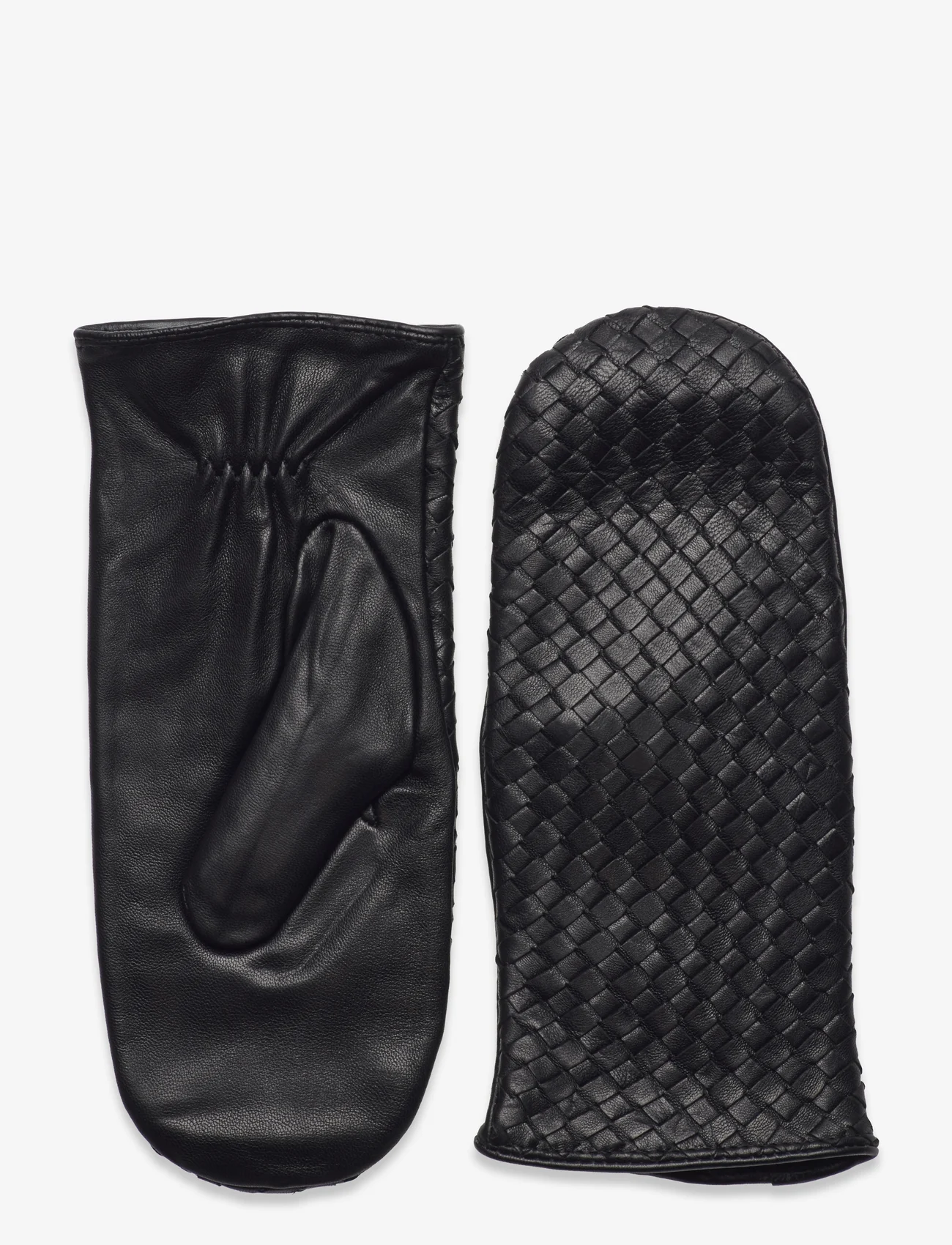 DAY ET - Day Leather Braid Mitten - dūraiņi - black - 0