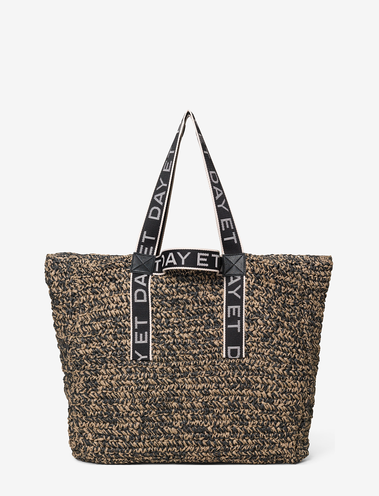 DAY ET - Day LB Straw Bag - tote bags - black melange - 0