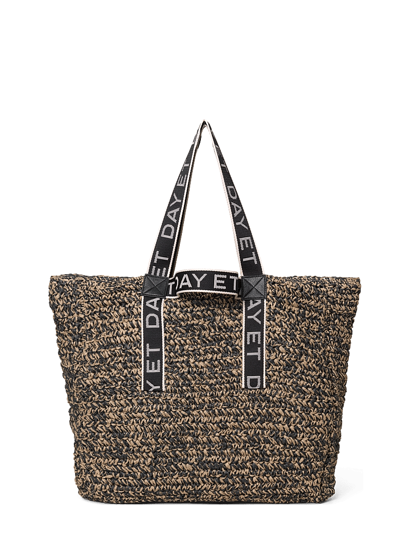 DAY ET - Day LB Straw Bag - tote bags - black melange - 0