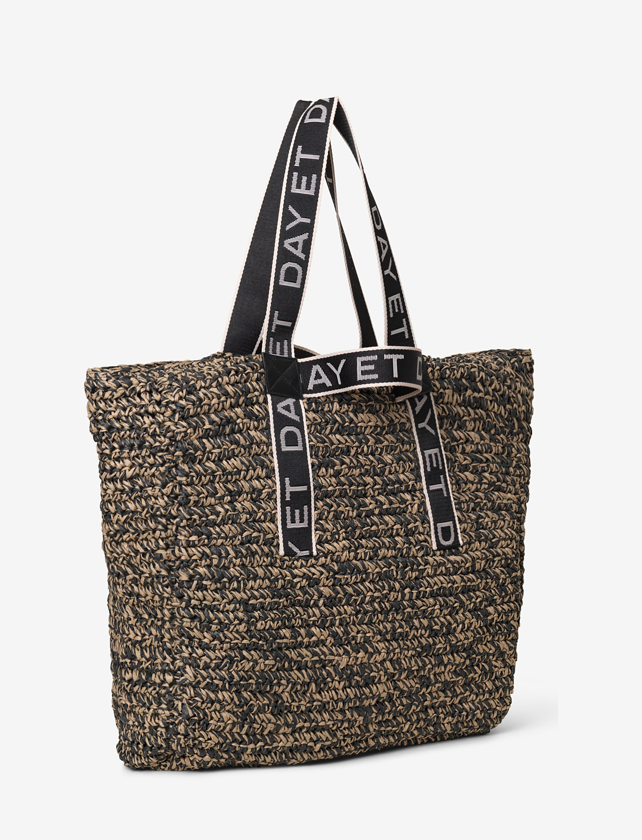 DAY ET - Day LB Straw Bag - tote bags - black melange - 1