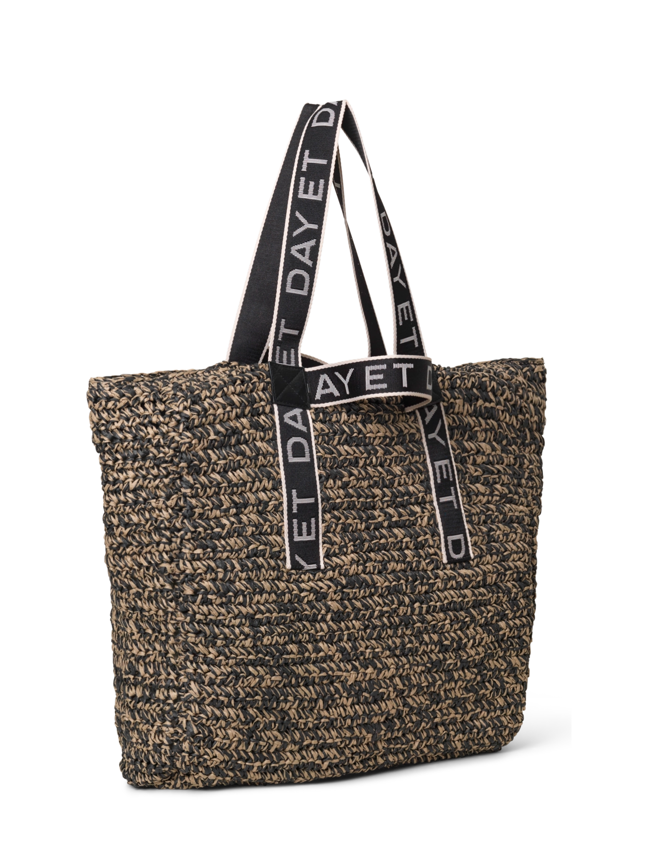 DAY ET - Day LB Straw Bag - tote bags - black melange - 1