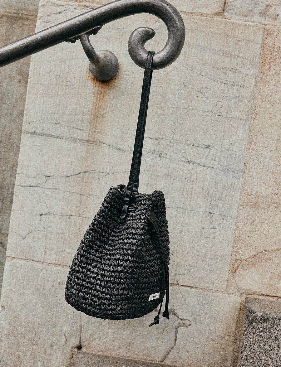 DAY ET - Day Straw Bucket - beuteltaschen - black - 0
