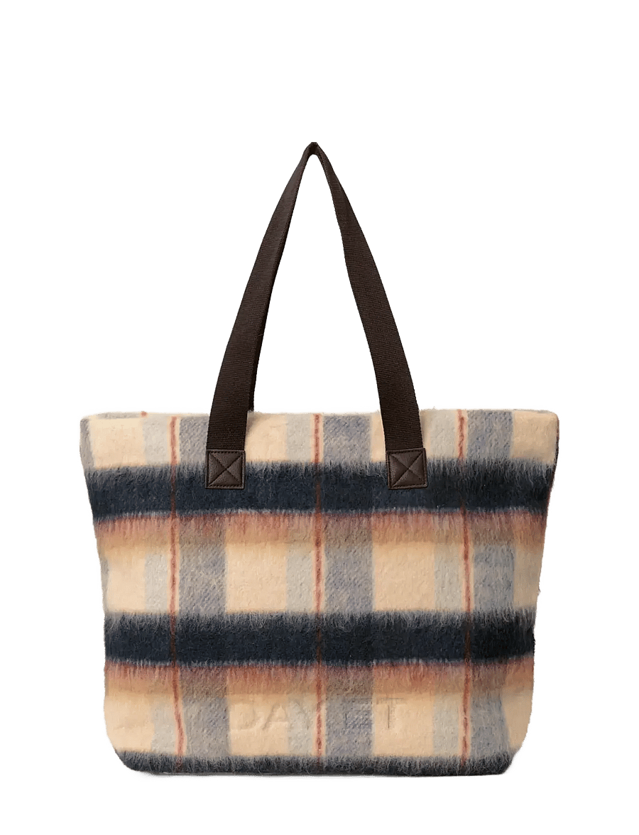 DAY ET - Day Woolen Check Bag - shoppingväskor - navy blazer - 0