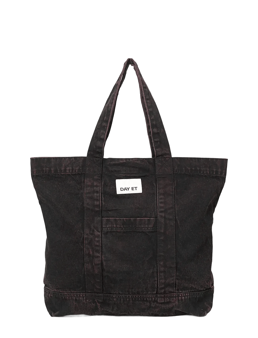 DAY ET - Day Washed Denim Bag - tote bags - chocolate plum - 0