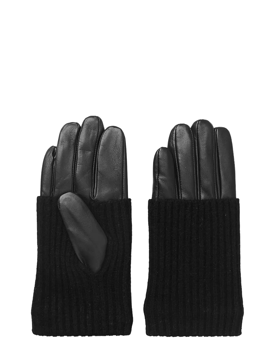 DAY ET - Day Leather Knit Glove - lederhandschuhe - black - 0