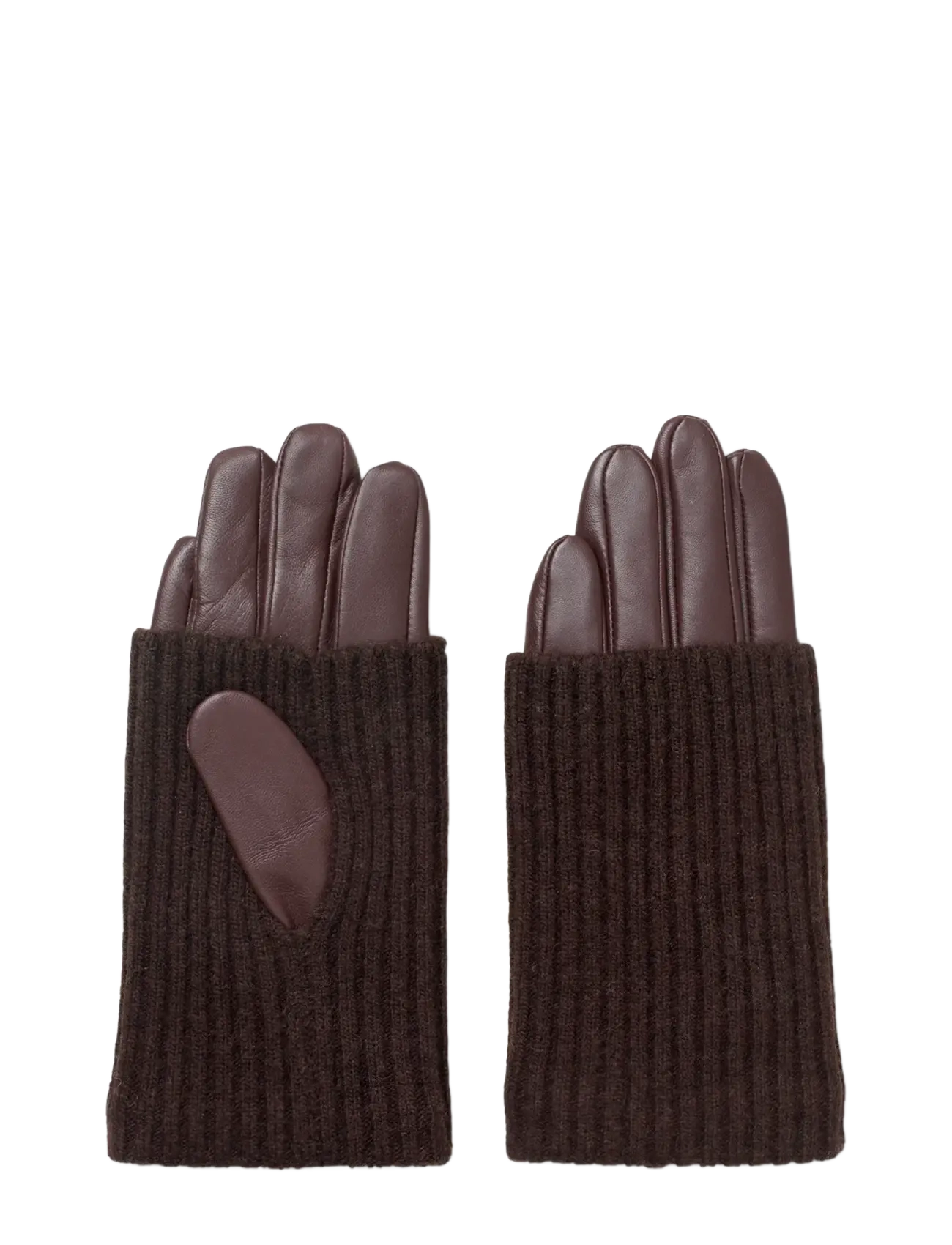 DAY ET Day Leather Knit Glove, 8.5, Brown, Handsker > Fingerhandsker, Dame