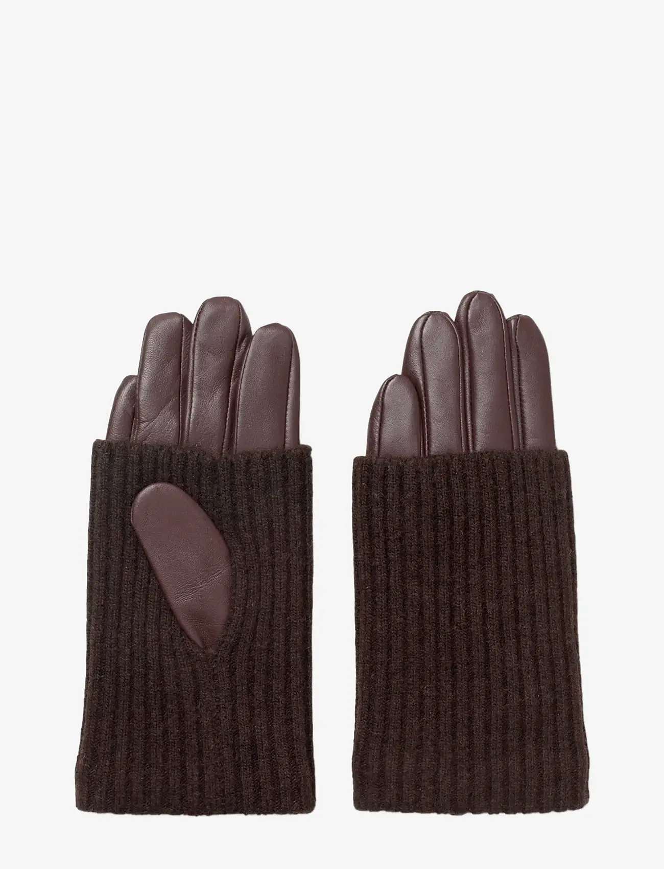 DAY ET - Day Leather Knit Glove - leather gloves - chocolate plum - 0
