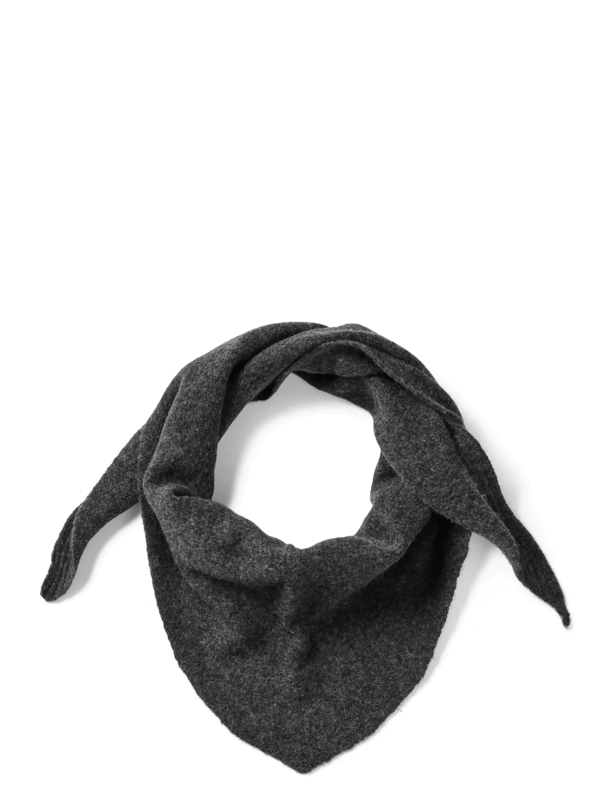 Day Merino Knit Tri scarf - DARK GREY MEL
