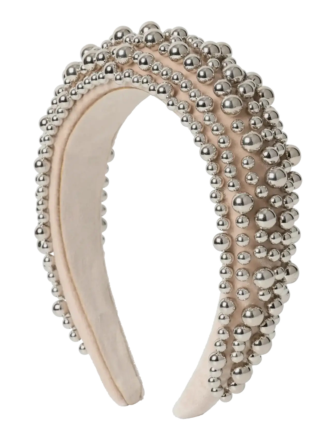 DAY ET Day Beaded Chrome Hair Band - Accessories - SILVER / beige