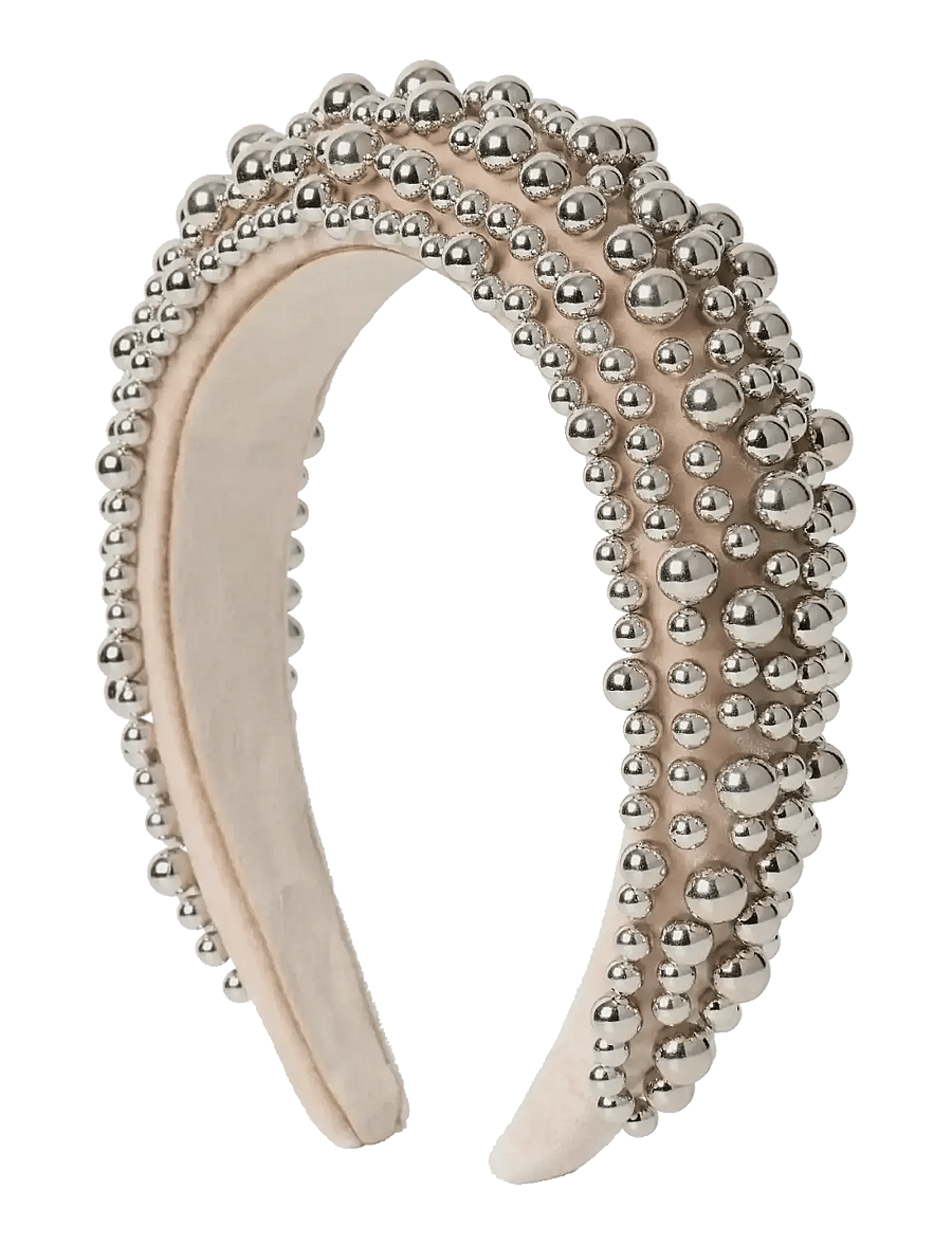 DAY ET - Day Beaded Chrome Hair Band - hårbånd - silver - 0
