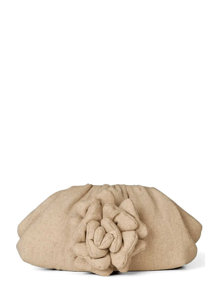 DAY ET - Day Linen Flower Clutch - særlige begivenheder - raw linen - 1