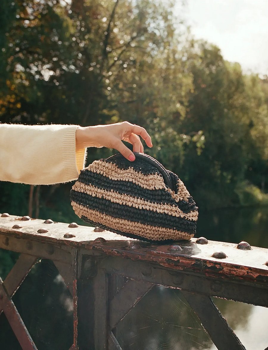 DAY ET - Day Summer Crochet Clutch - Üleõlakotid - nature/black - 0