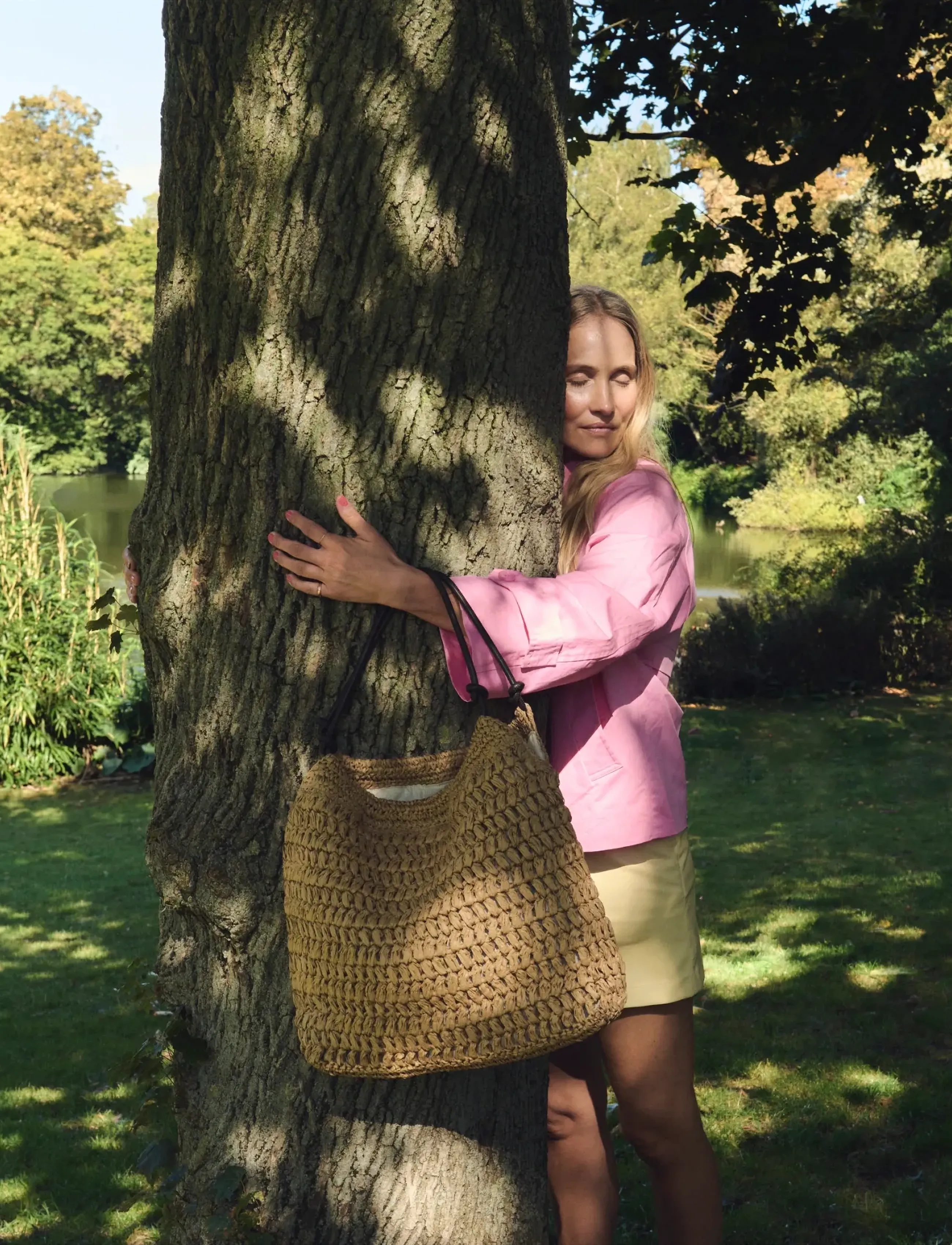 DAY ET - Day Creased Straw Bag - Õlakotid - starfish beige - 0