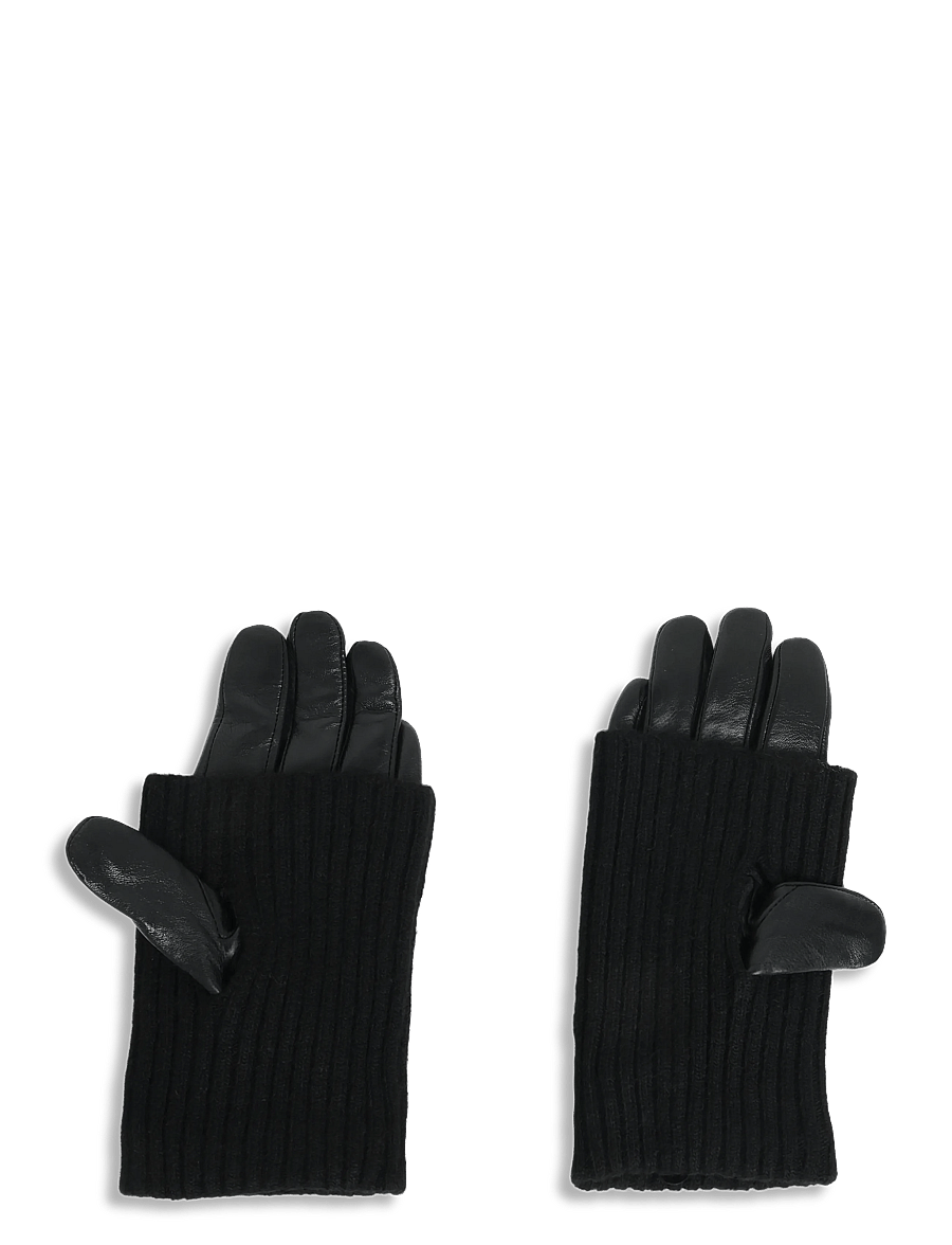 DAY ET - Day Leather Knit Gloves - lederhandschuhe - black - 1