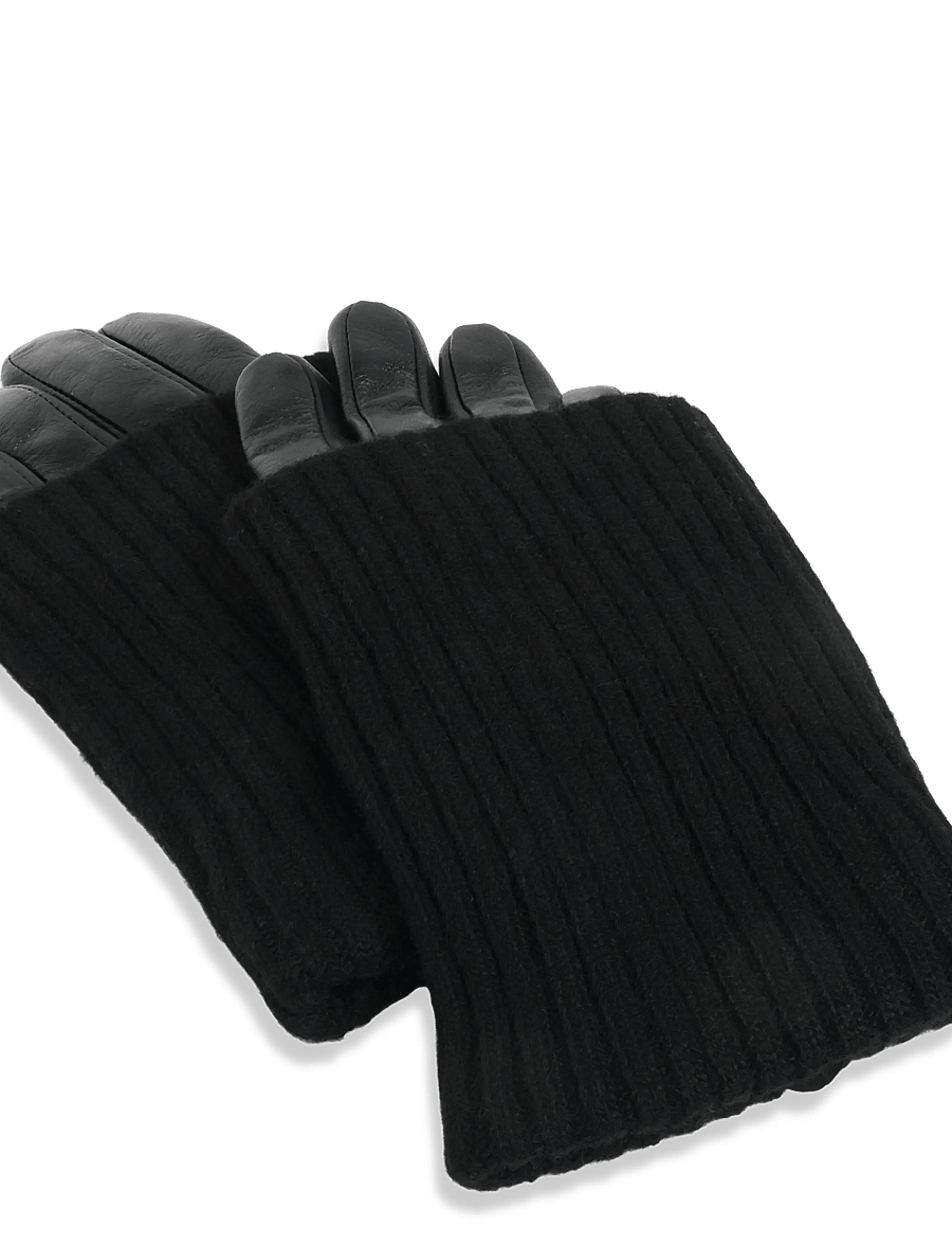 DAY ET - Day Leather Knit Gloves - lederhandschuhe - black - 2