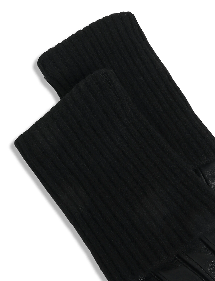 DAY ET - Day Leather Knit Gloves - lederhandschuhe - black - 3