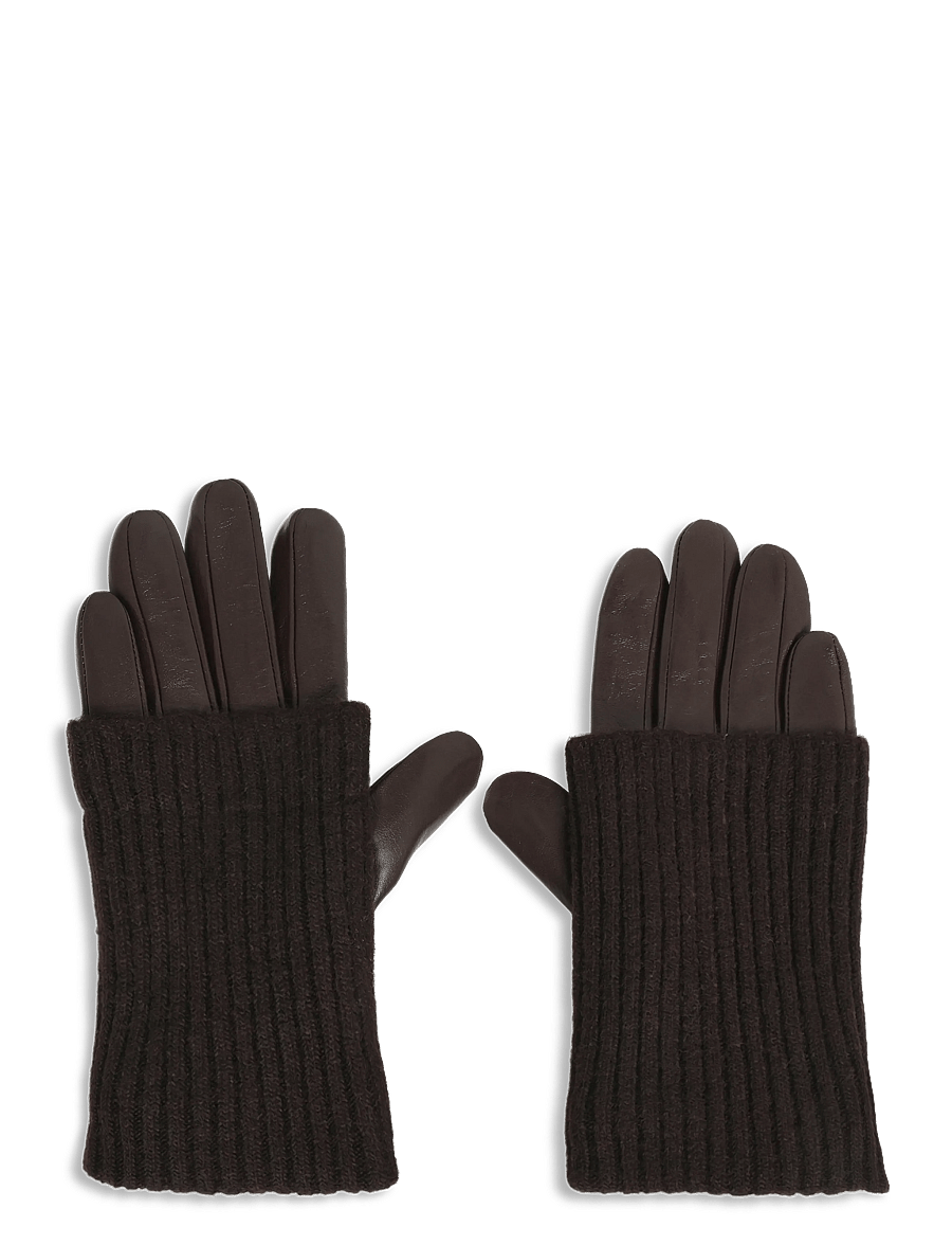 DAY ET - Day Leather Knit Gloves - nahast kindad - coffee bean - 0