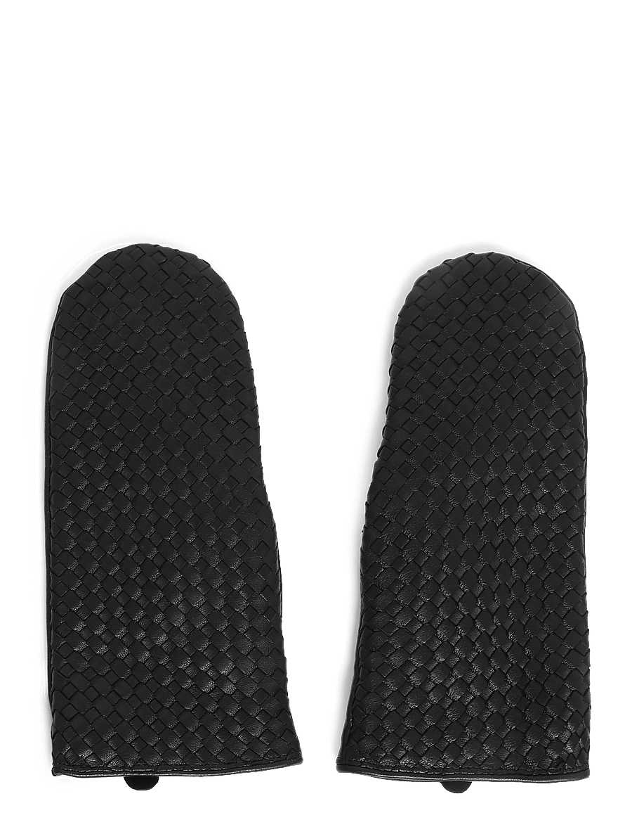 DAY ET - Day Leather Braided Mittens - lederhandschuhe - black - 0