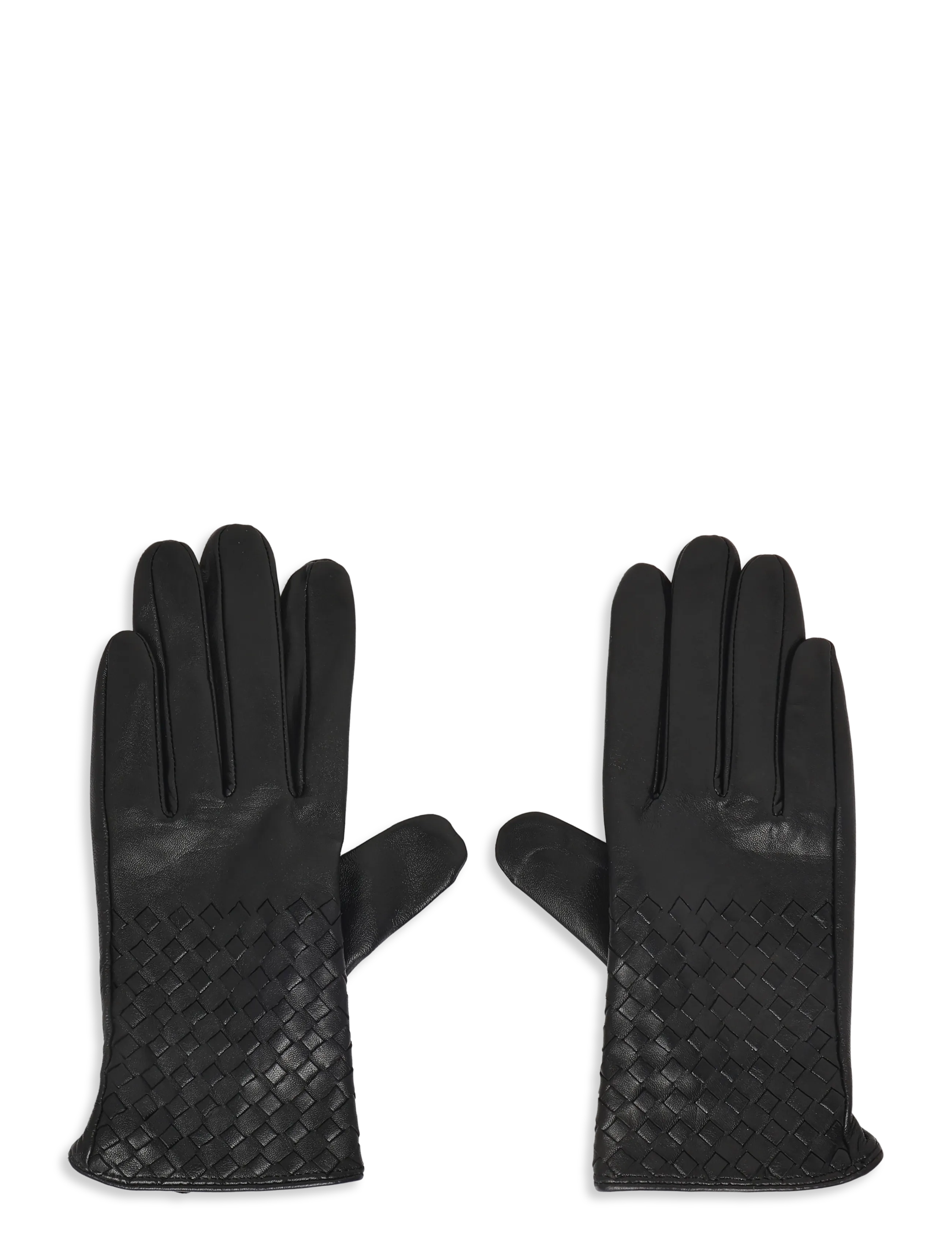 DAY ET Day Leather Braided Gloves - Handsker & Vanter - BLACK / black