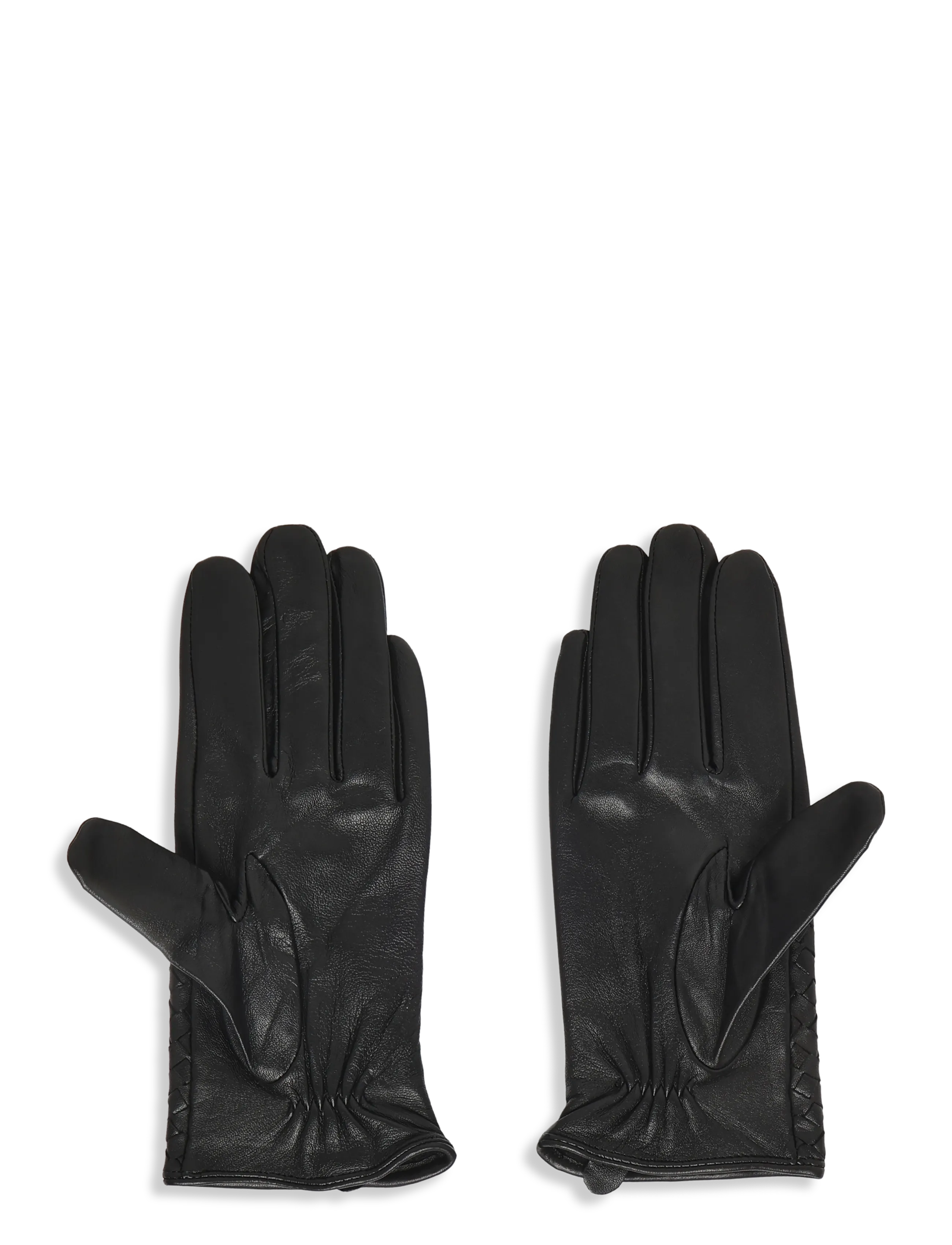DAY ET - Day Leather Braided Gloves - læderhandsker - black - 1