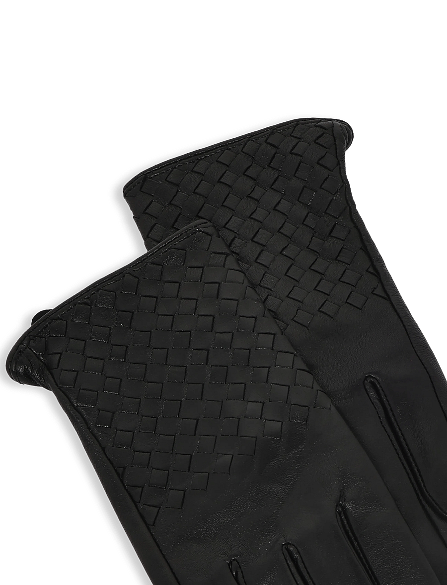 DAY ET - Day Leather Braided Gloves - læderhandsker - black - 3