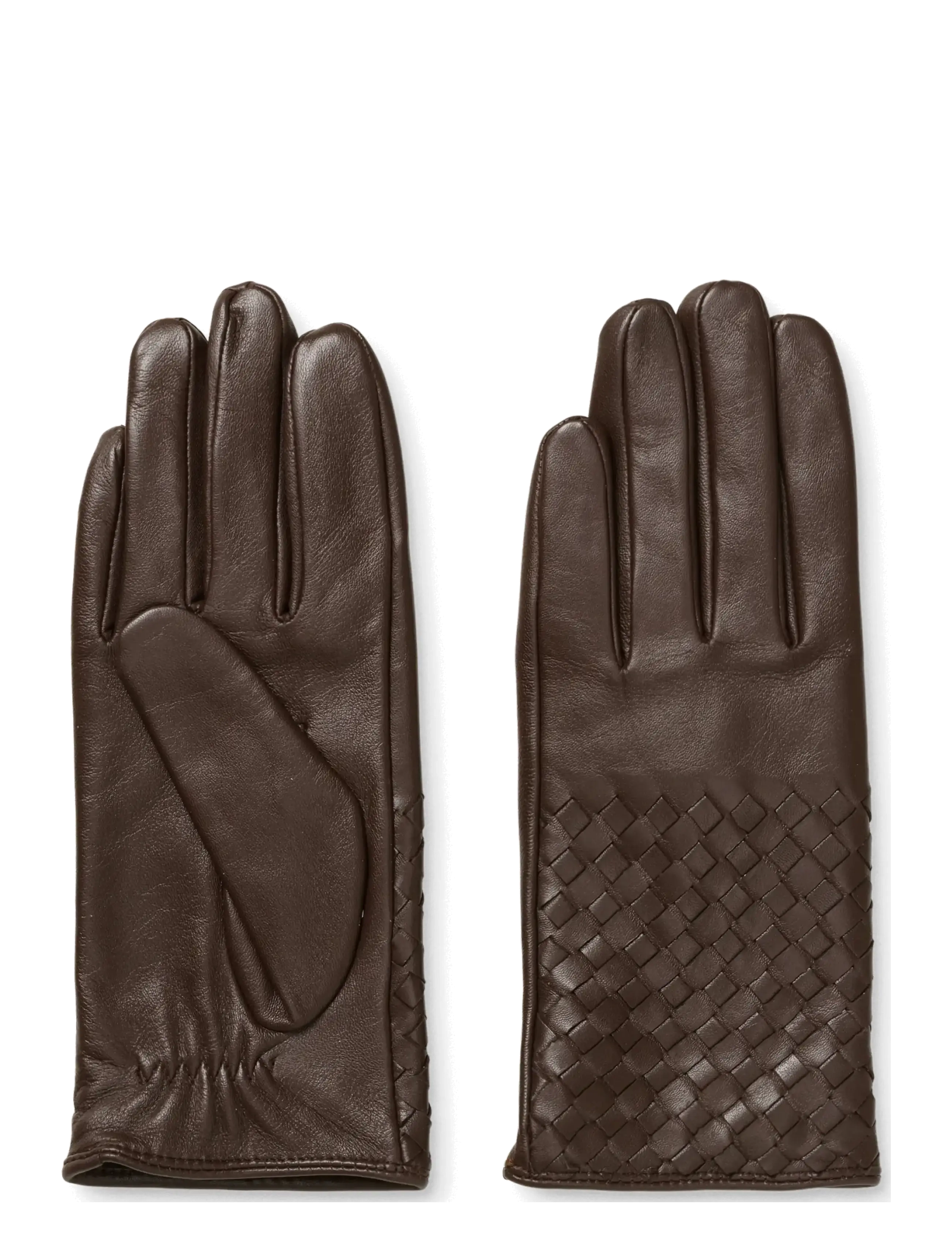 DAY ET Day Leather Braided Gloves - Nahast kindad - COFFEE BEAN / brown