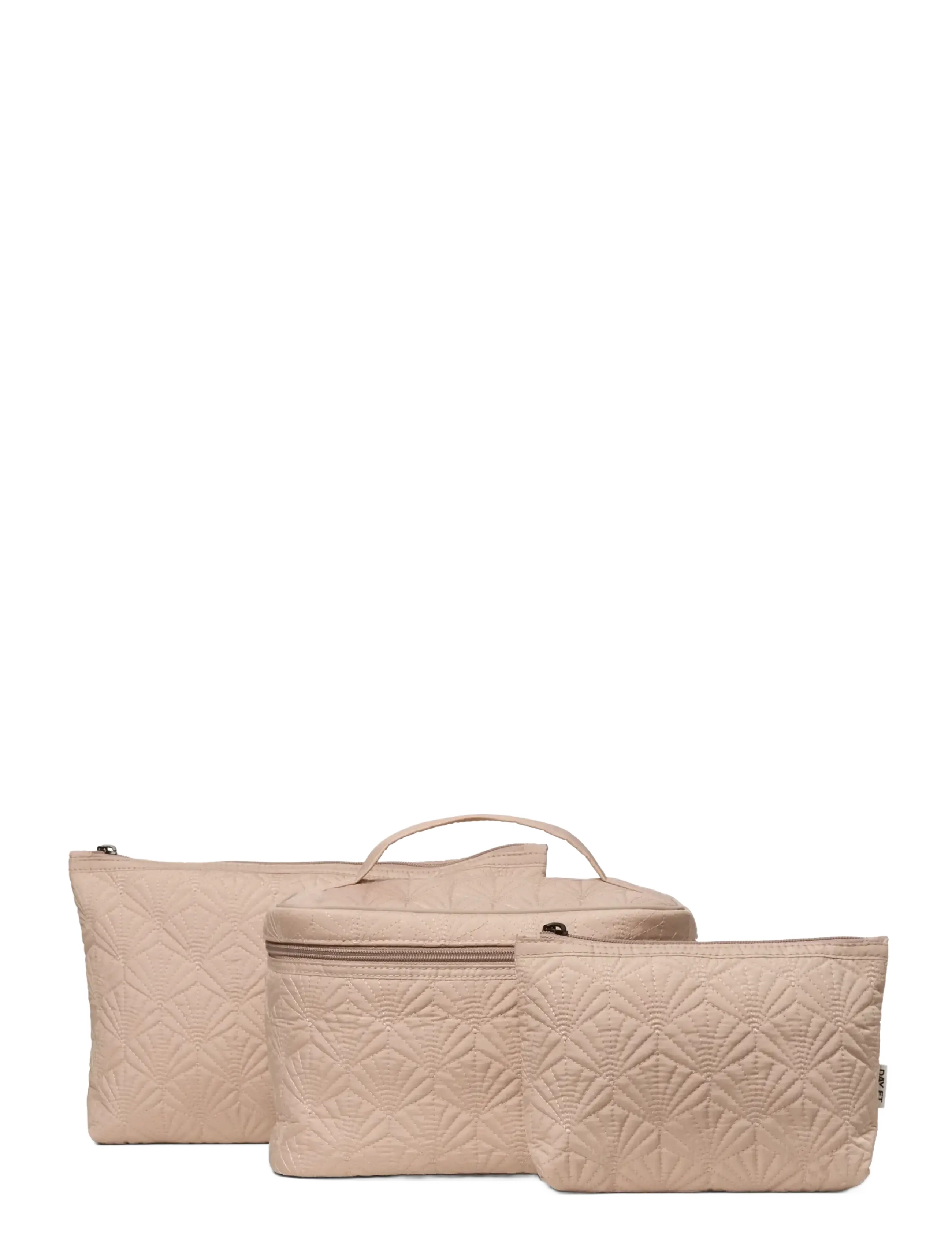 DAY ET Day Re-Q Scallop Set 3, Damen, Scallop Gestepptes Kulturtaschen Set, Beige, Gr.ONE SIZE
