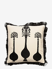 Day Vases Cushion Cover Fringes - NAT. WHITE/BLACK