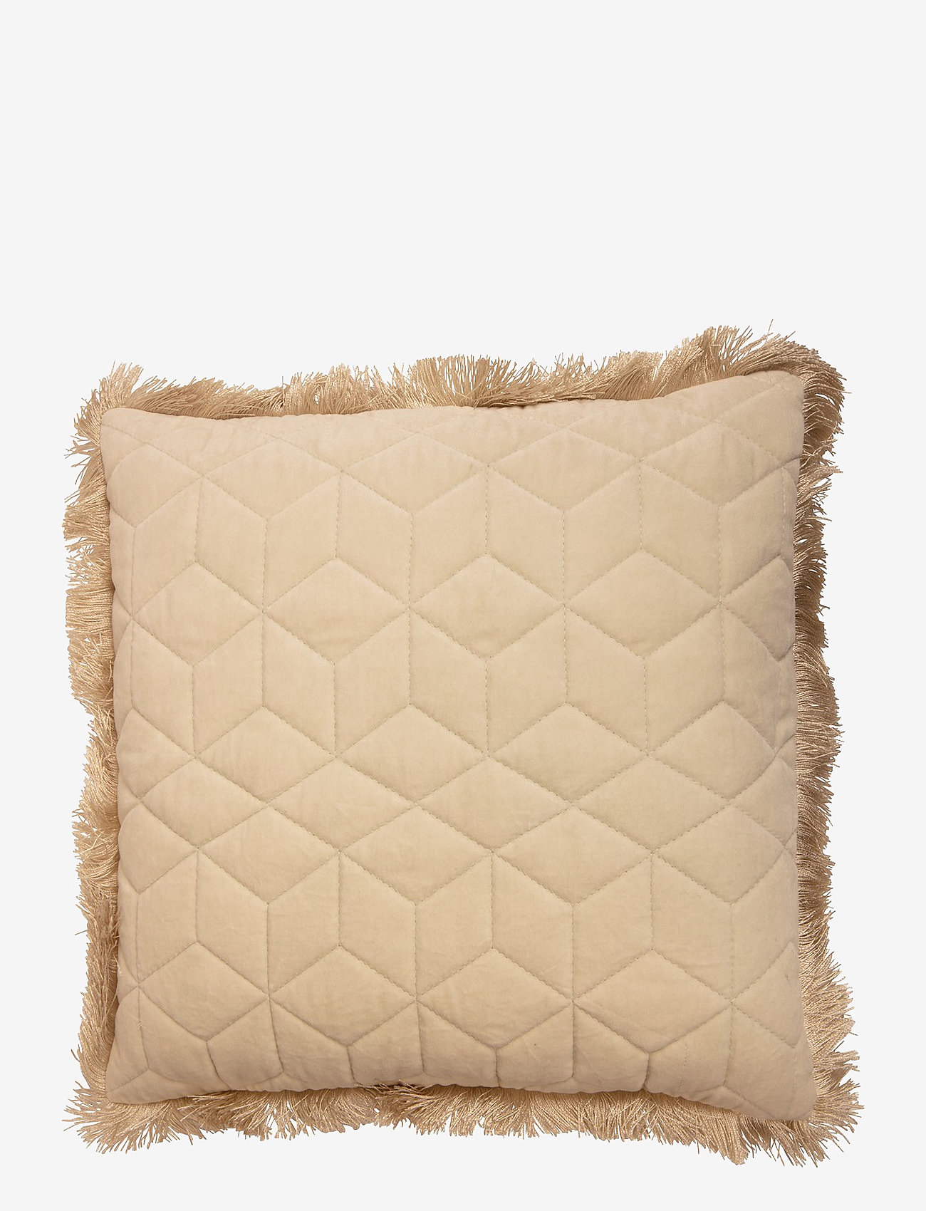 DAY Home - Day quilted velvet cushion fringes - najniższe ceny - bone white - 0