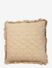 Day quilted velvet cushion fringes - BONE WHITE