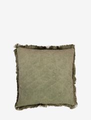 Day quilted velvet cushion fringes - RESEDA GREEN