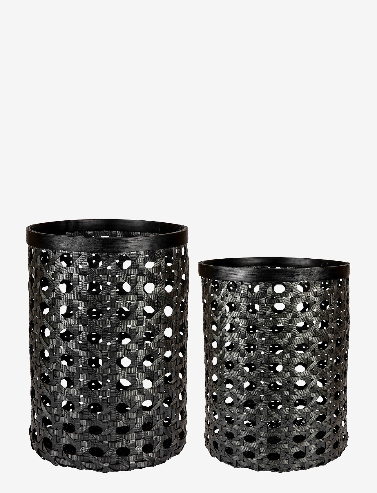 DAY Home - Day Black Bamboo strap basket, set of 2pcs - aufbewahrungskörbe - black - 0