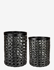 Day Black Bamboo strap basket, set of 2pcs - BLACK