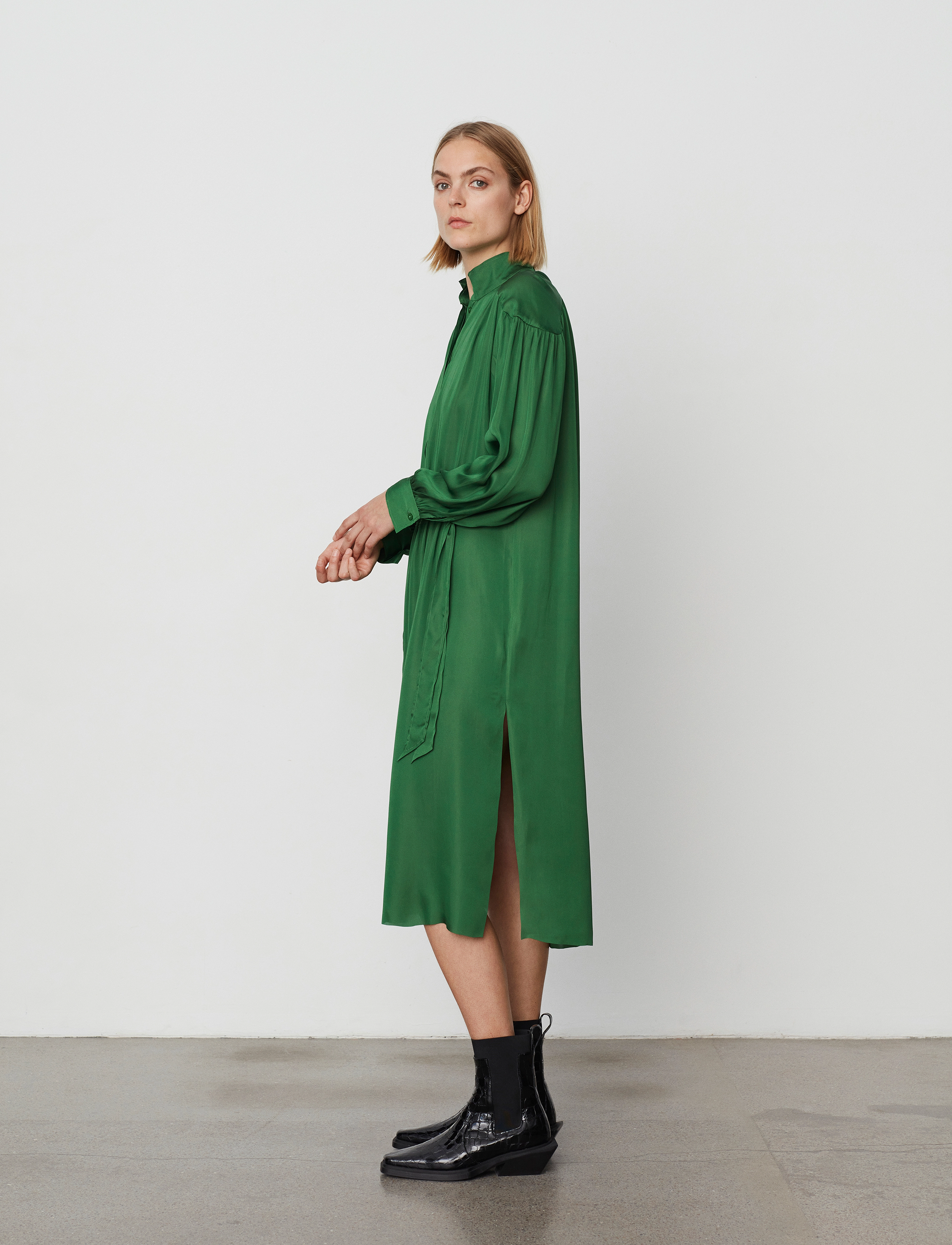 Day Birger et Mikkelsen - Camille - Modern Drape - midikleider - basil green - 3