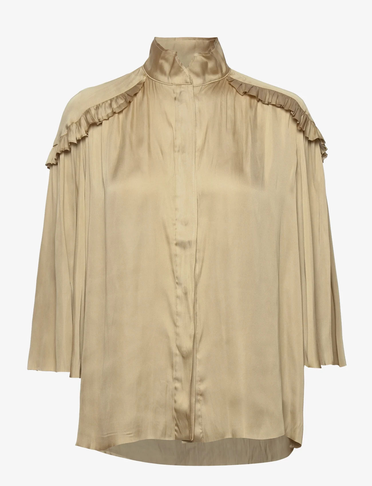 Day Birger et Mikkelsen - Mateo - Modern Drape - long-sleeved blouses - light khaki beige - 0