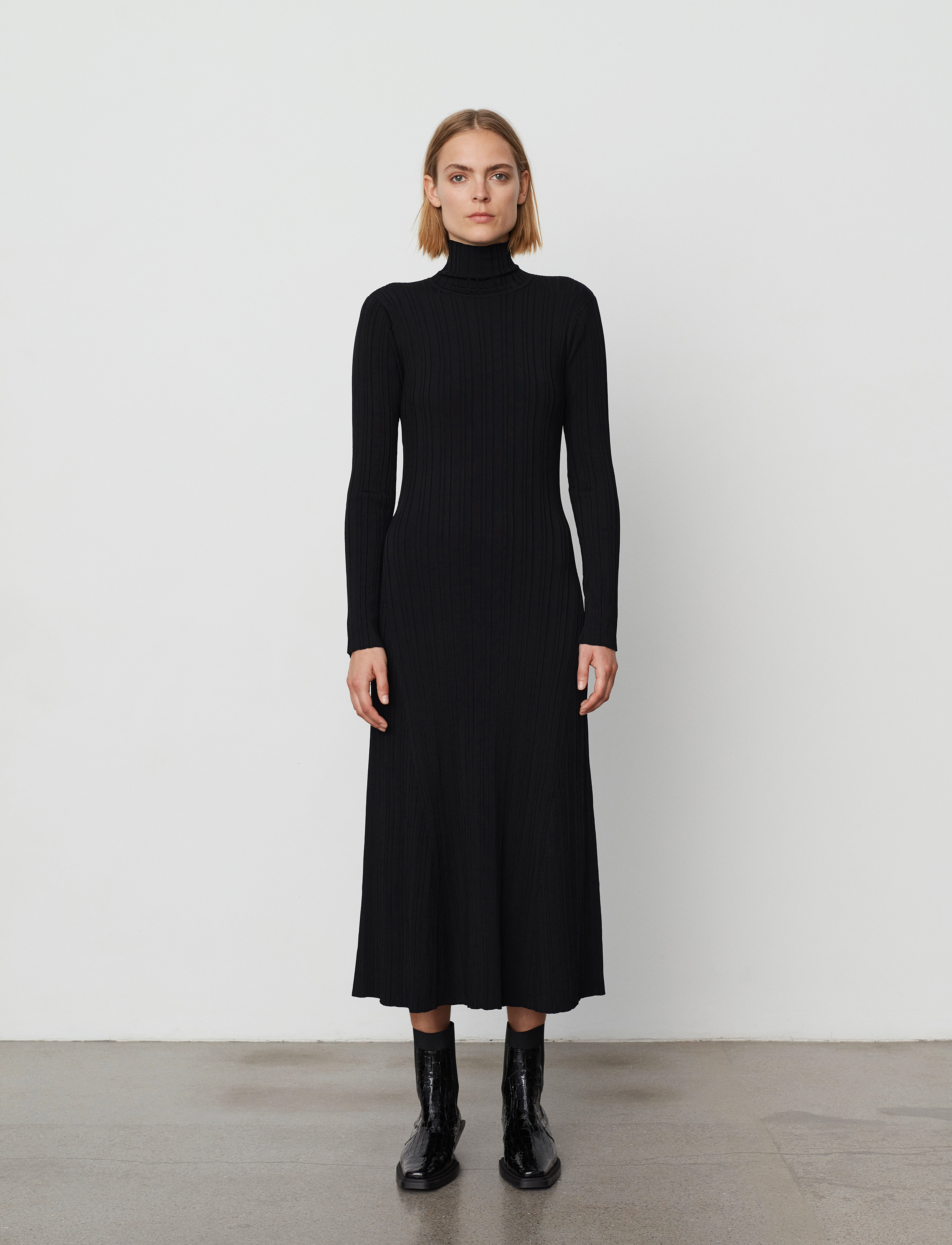 Day Birger et Mikkelsen Kelly - Sleek Viscose - Strickkleider - BLACK / black