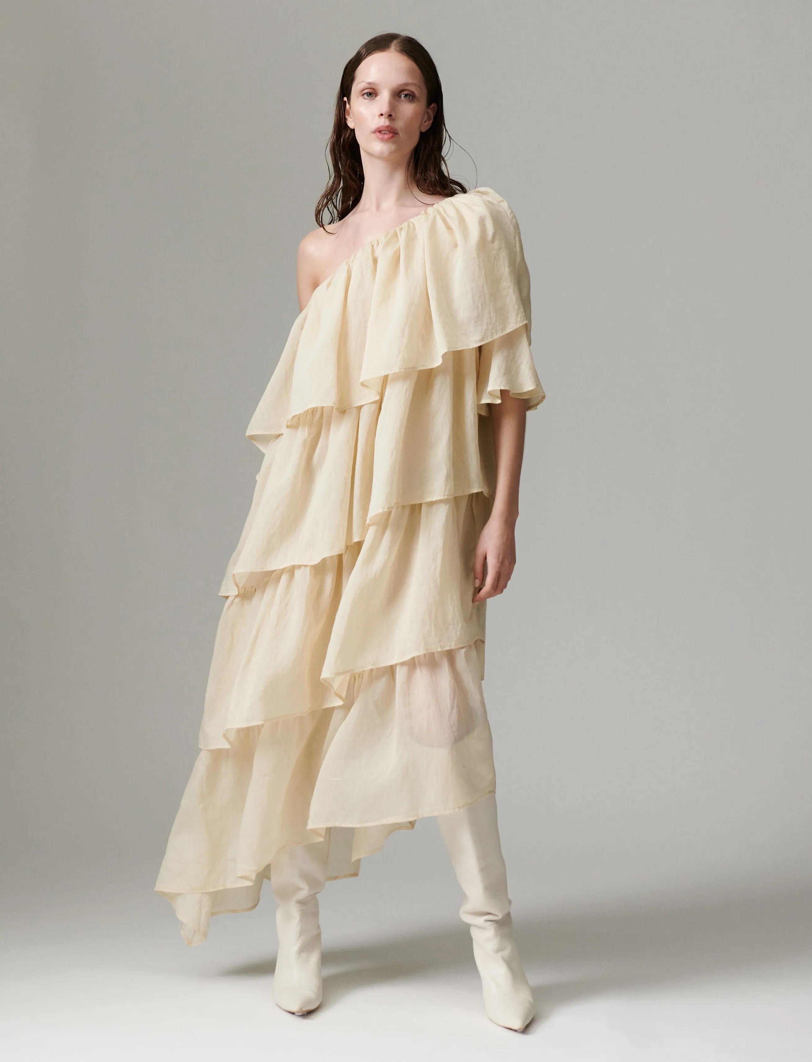Day Birger et Mikkelsen DAYTobba - Linen Tento - Sommerkjoler - BROWN RICE / beige