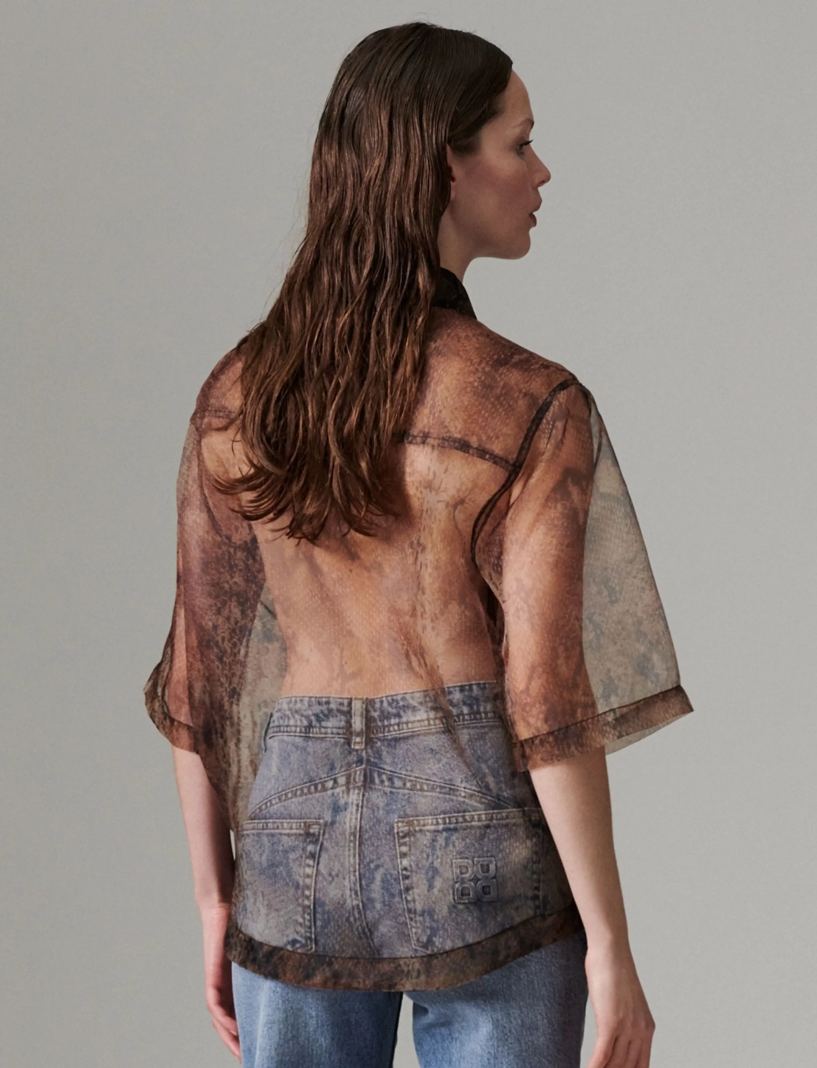 Day Birger et Mikkelsen - DAYMina - Organza - kurzärmlige hemden - brown snakey - 3