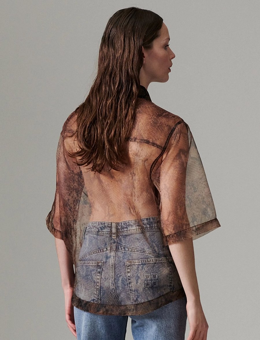 Day Birger et Mikkelsen - DAYMina - Organza - kurzärmlige hemden - brown snakey - 3