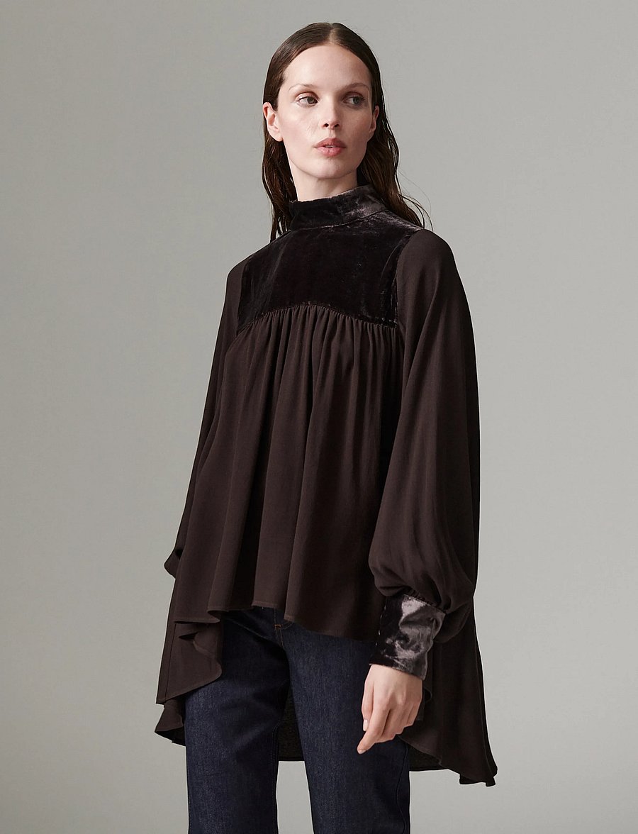 Day Birger et Mikkelsen - DAYBoholo - Matte Velvety - long sleeved blouses - ganache - 0