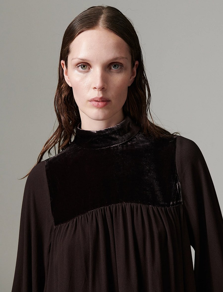 Day Birger et Mikkelsen - DAYBoholo - Matte Velvety - long sleeved blouses - ganache - 4
