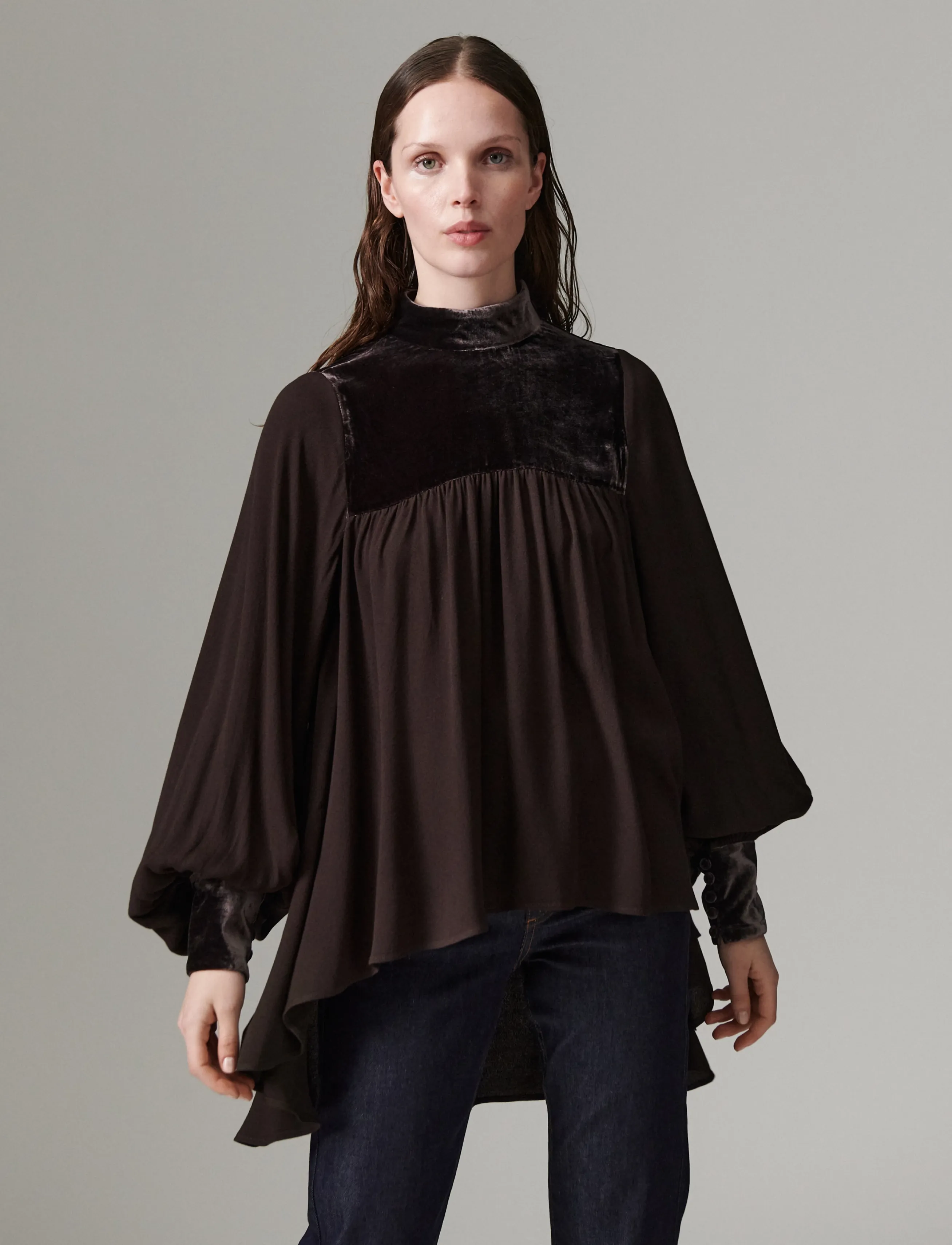 Day Birger et Mikkelsen - DAYBoholo - Matte Velvety - long sleeved blouses - ganache - 5