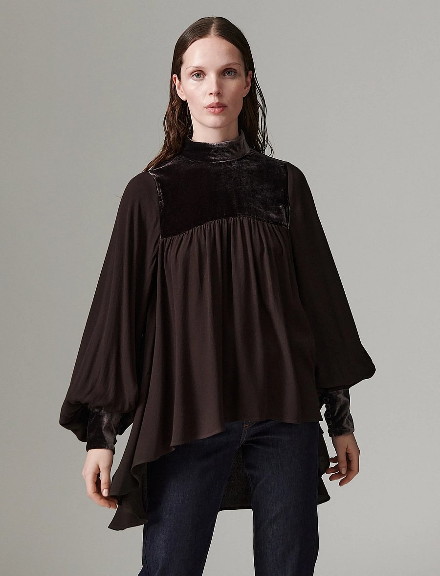 Day Birger et Mikkelsen - DAYBoholo - Matte Velvety - long sleeved blouses - ganache - 5