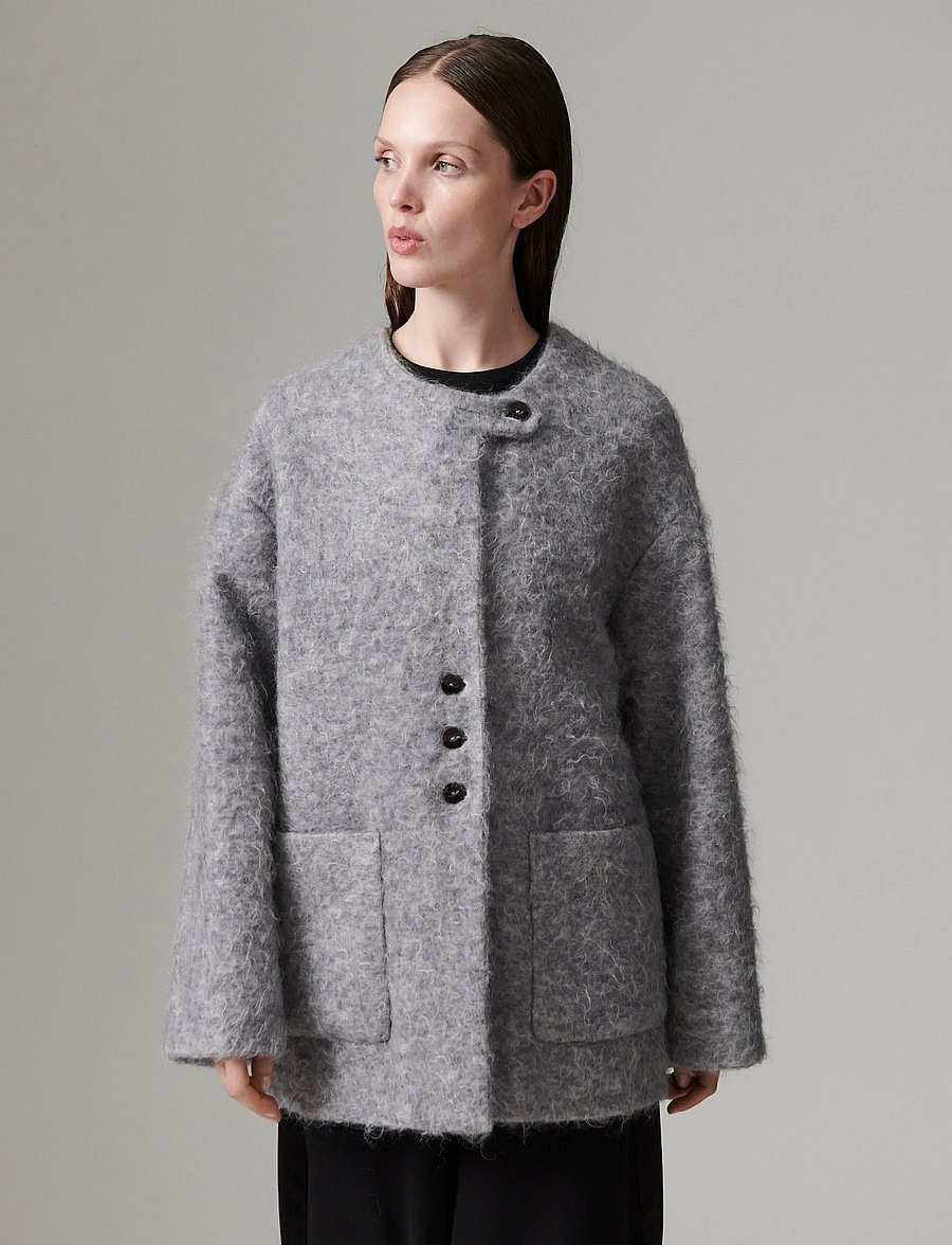 Day Birger et Mikkelsen - DAYMille - Mohair Wool - wolljacken - medium grey melange - 0