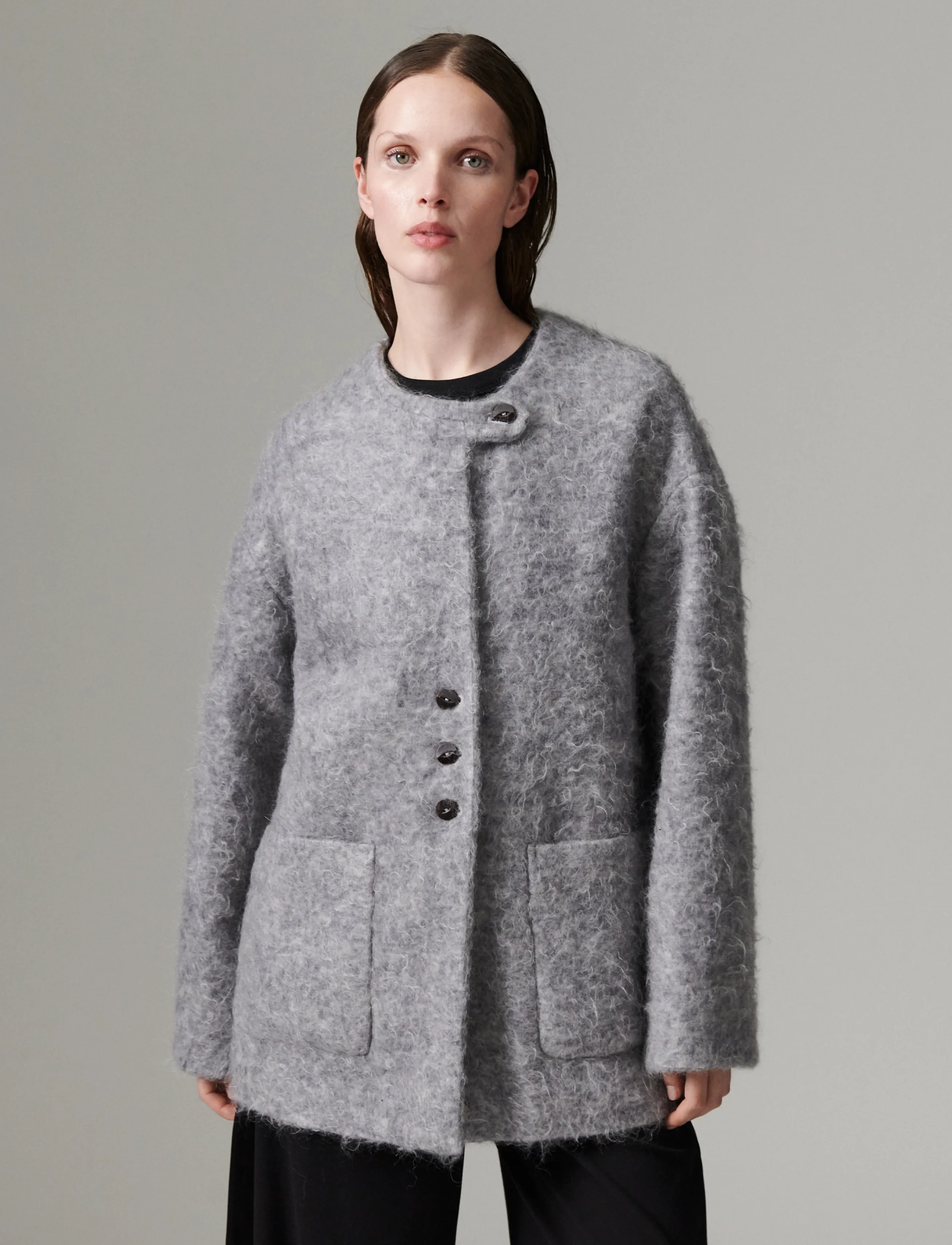 Day Birger et Mikkelsen - DAYMille - Mohair Wool - wolljacken - medium grey melange - 4