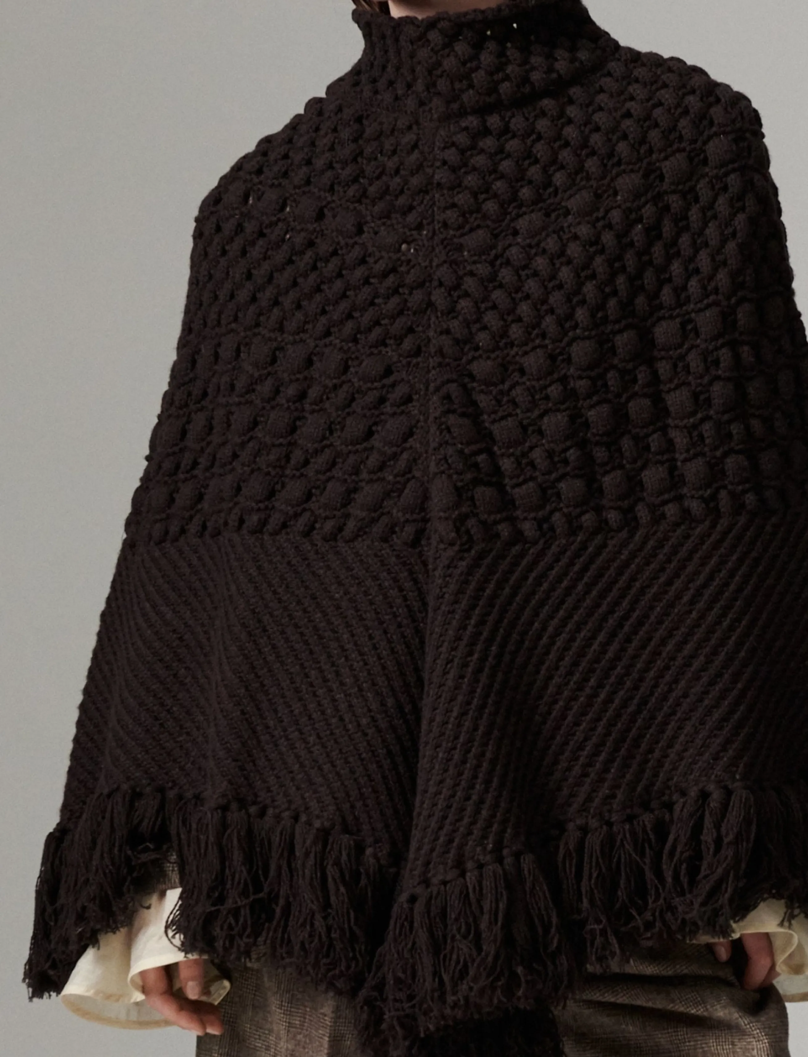 Day Birger et Mikkelsen - DAYPoncho - Cabel - ganache - 0