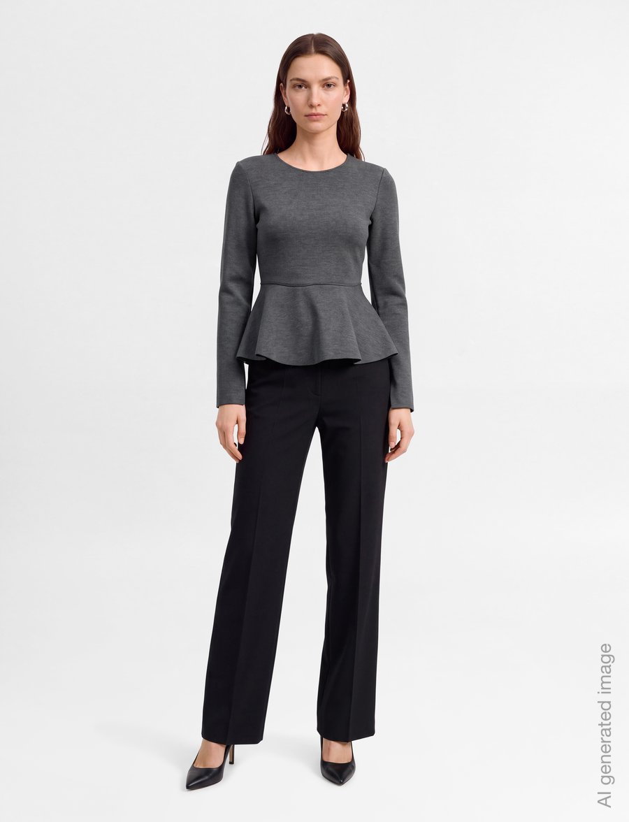Day Birger et Mikkelsen - DAYZola - Scuba - pikkade varrukatega topid - dark grey melange - 0
