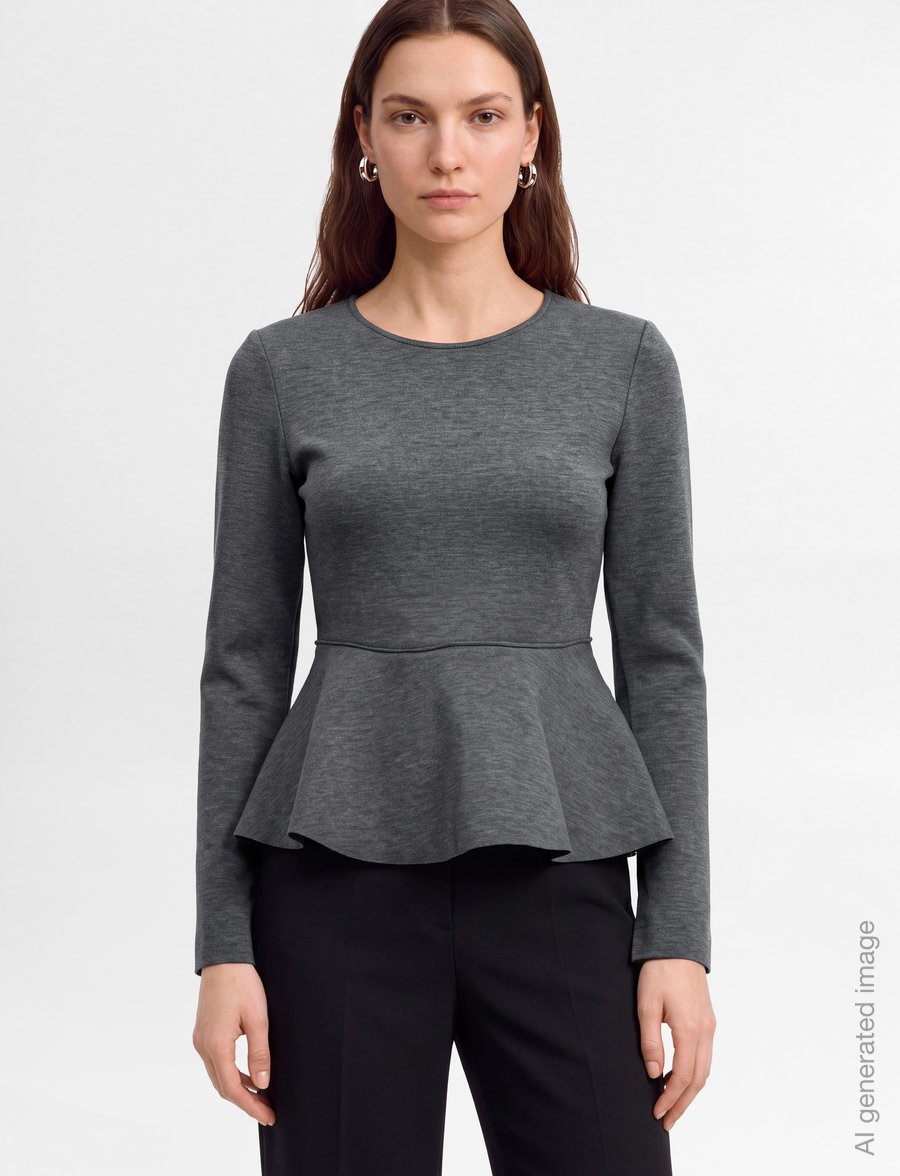 Day Birger et Mikkelsen - DAYZola - Scuba - pikkade varrukatega topid - dark grey melange - 3